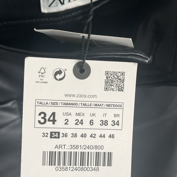 NWT  Women’s The Marine Straight Leg Leather Trousers Black Size 2 - Picture 7 of 10